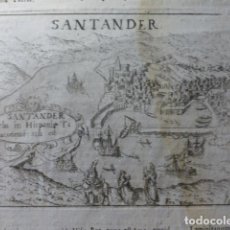 Arte: SANTANDER VISTA DE LA CIUDAD ANTIGUO GRABADO SIGLO XVII 9,5 X 16 CMTS. Lote 246921570