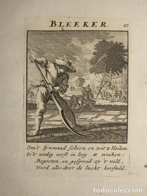 Arte: El blanqueador de lino, 1750. Luyken - Foto 1