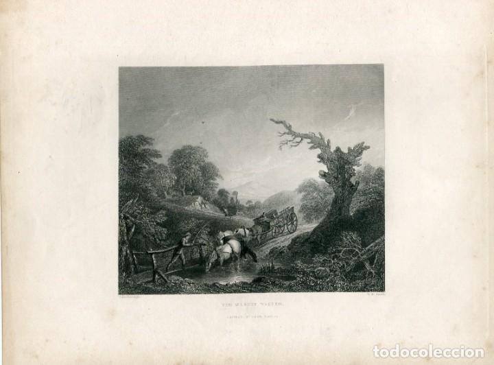 Art: El carro del mercado - Grabado original sobre Gainsborough - G. Virtue 1849