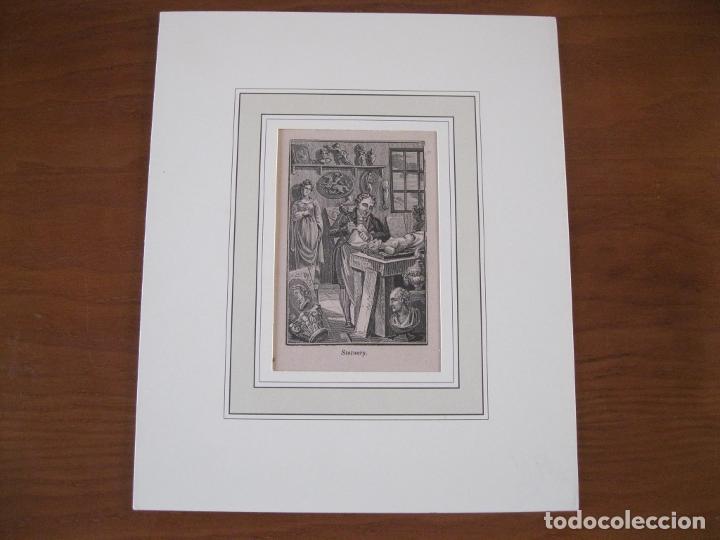 Arte: El escultor, 1860. An&oacute;nimo - Foto 2