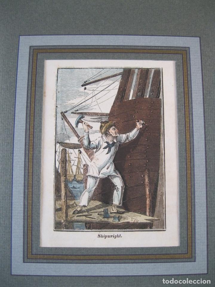 Arte: El carpintero de barcos, 1830. An&oacute;nimo - Foto 1