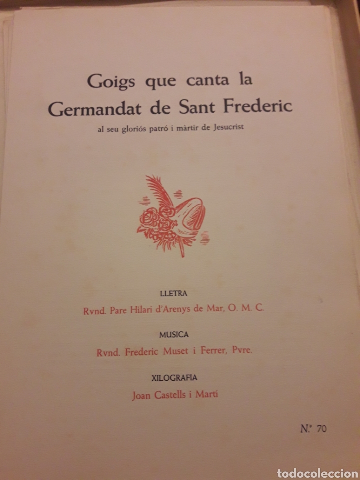 Arte: Goigs que canta la Germandat de Sant Frederic - Foto 1