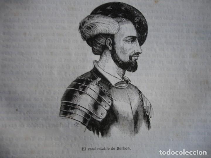 Arte: EL CONDESTABLE DE BORBON.GRABADO A&Ntilde;O 1849 - Foto 1