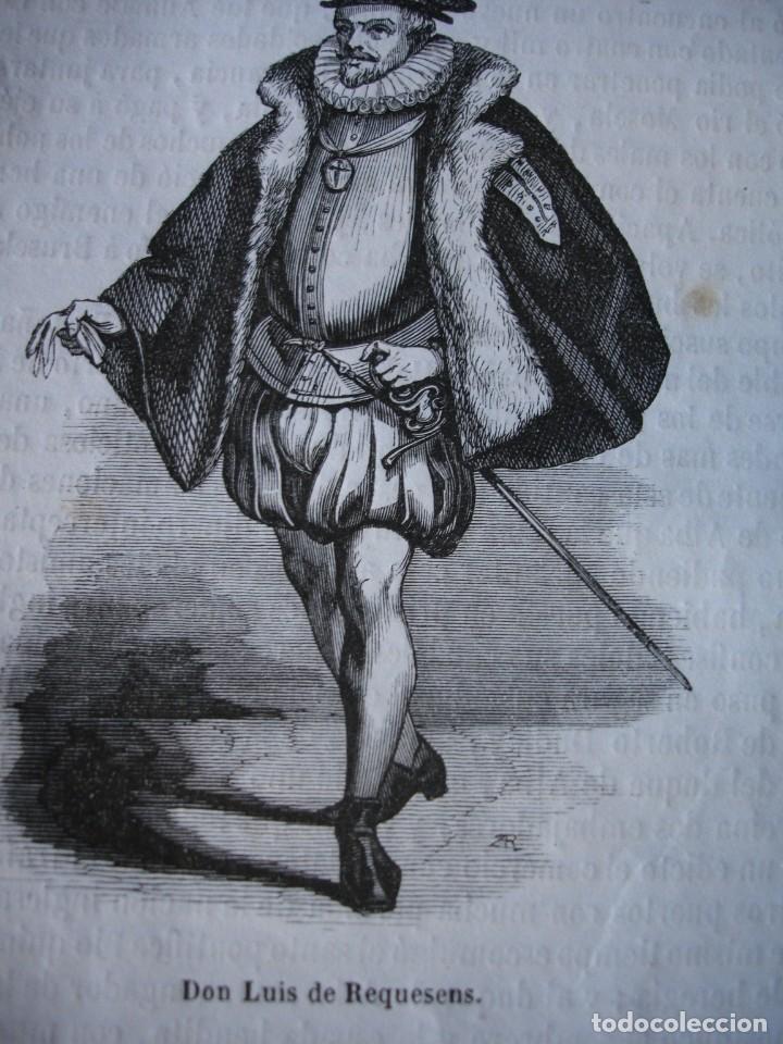Arte: LUIS DE REQUESENS .GRABADO A&Ntilde;O 1849 - Foto 1