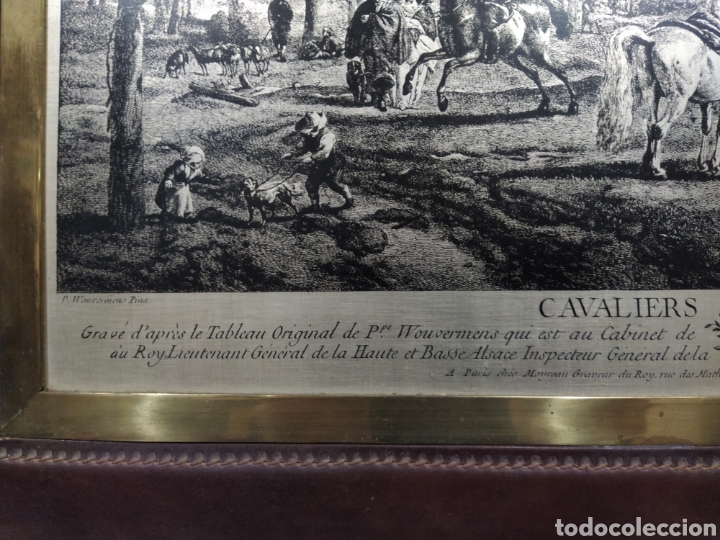 Arte: Grabado franc&eacute;s en placa de metal 1752 - Foto 3