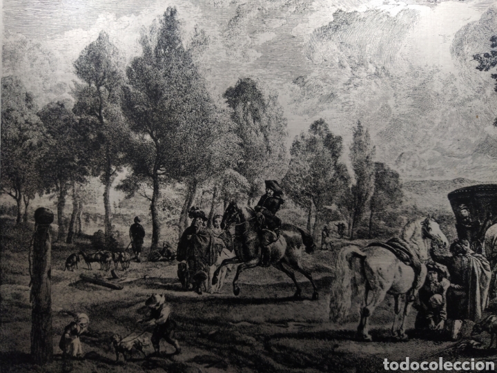 Arte: Grabado franc&eacute;s en placa de metal 1752 - Foto 7