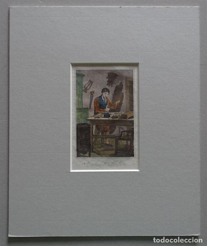 Arte: Carpintero ebanista, hacia 1810. An&oacute;nimo - Foto 2