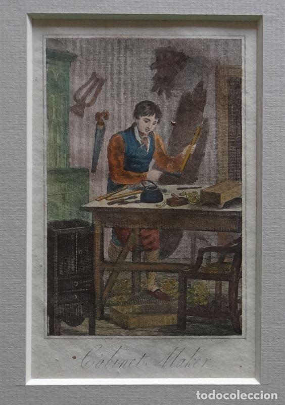 Arte: Carpintero ebanista, hacia 1810. An&oacute;nimo - Foto 1