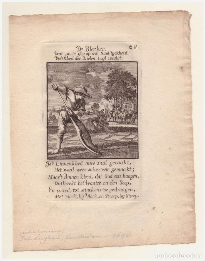 Arte: Blanqueador de lino, 1694. Luyken/Weigel - Foto 2
