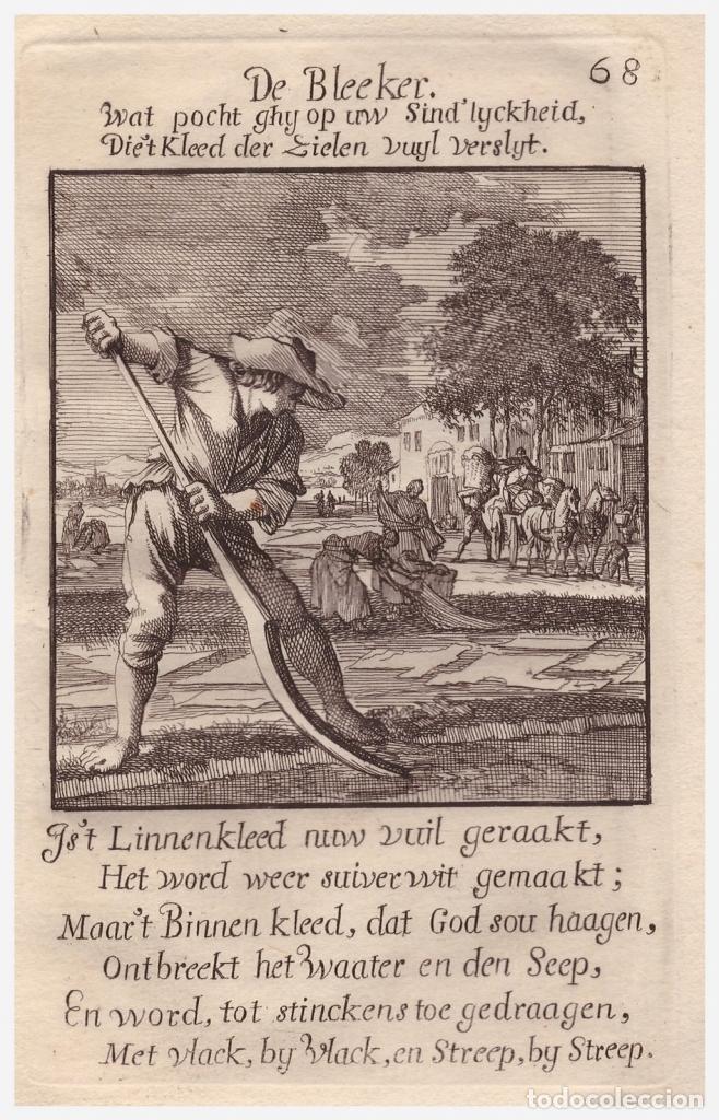 Arte: Blanqueador de lino, 1694. Luyken/Weigel - Foto 1