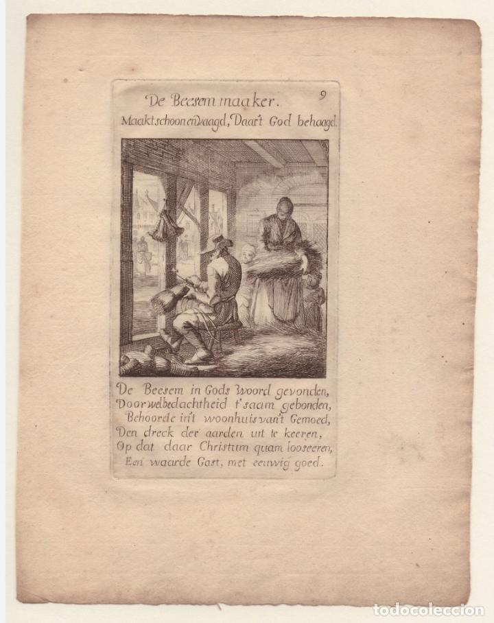 Arte: Fabricante de escobas, 1694. Luyken/Weigel - Foto 2