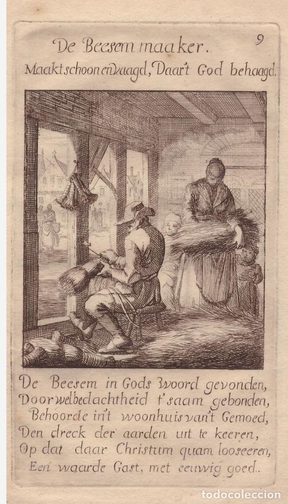 Arte: Fabricante de escobas, 1694. Luyken/Weigel - Foto 1