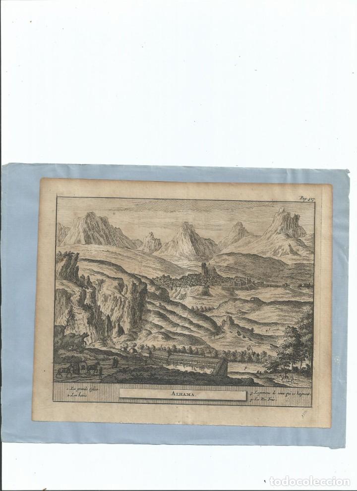 Arte: ALHAMA. GRANADA. GRABADO DE PIETER VANDER AA EN 1707 - Foto 2