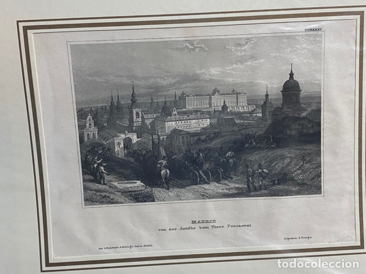 Arte: GRABADO ORIGINAL.VISTA DE MADRID DESDE FUENCARRAL, ENTRADA INFANTER&Iacute;A. CIRCA 1860