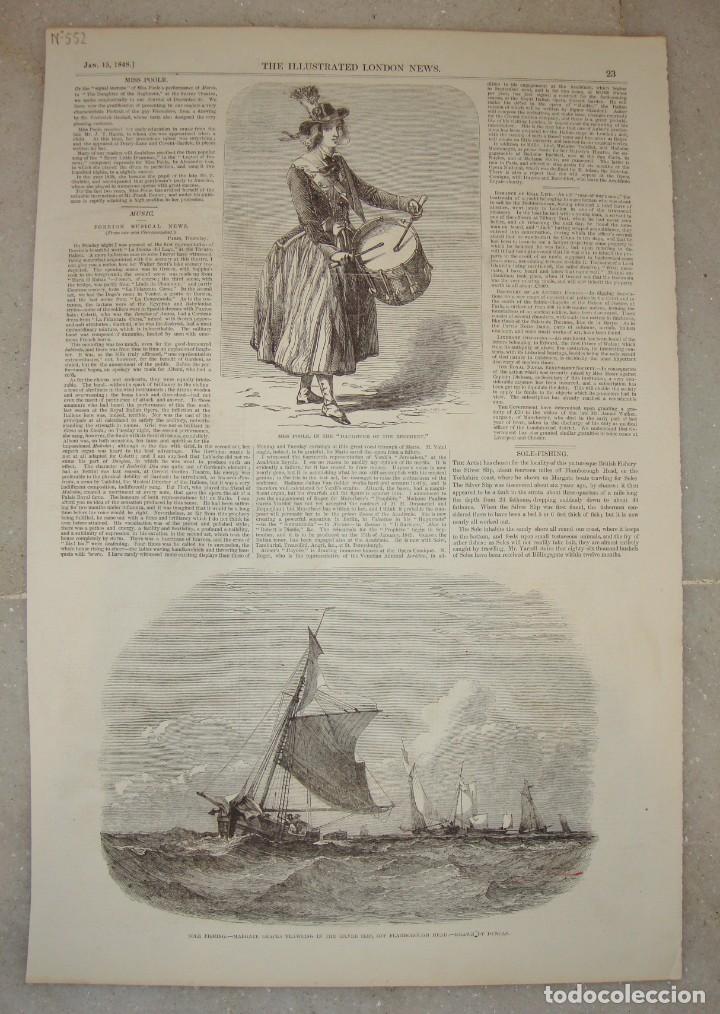 Arte: Grabado de prensa ilustrada &middot; Sole Fishing &middot; The Illustrated London News &middot; 1848