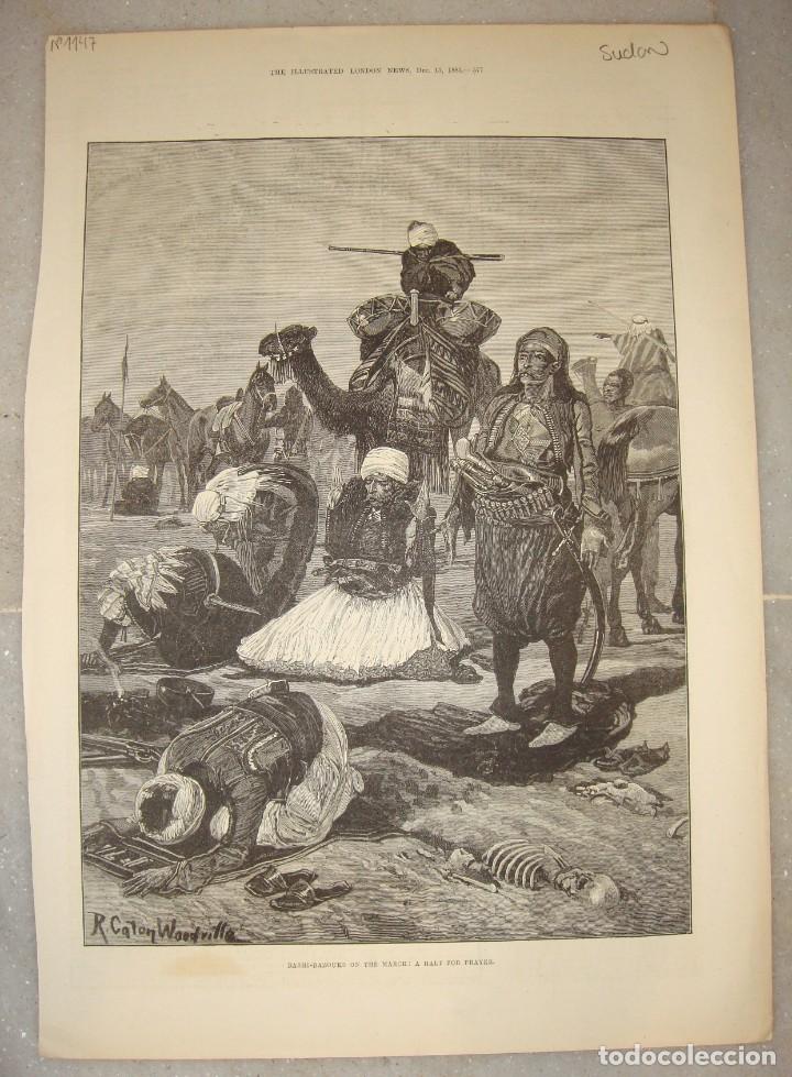 Arte: Grabado hist&oacute;rico-militar &middot; Bashi-Bazouks on the March &middot; S. XIX, 1883
