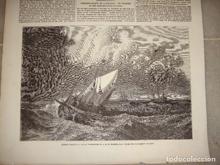Arte: Grabado mar&iacute;timo &middot; Fishing-Boat in a Squall &middot; The Illustrated London News &middot; 1854