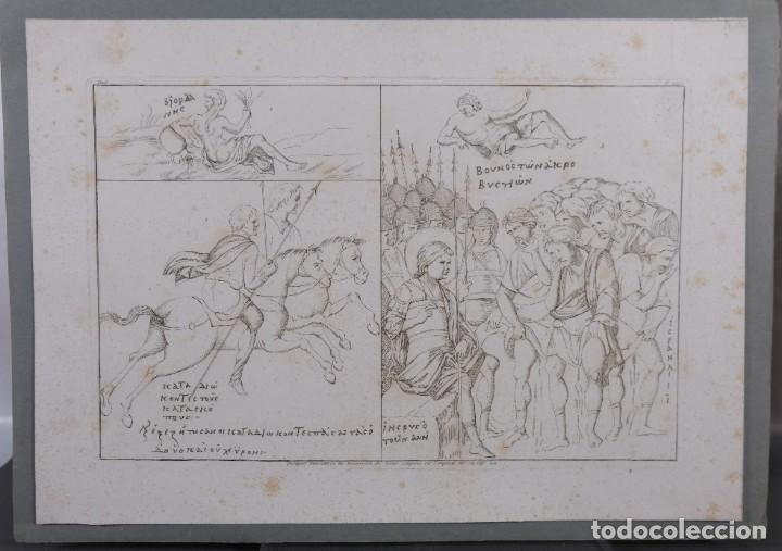 Arte: L&aacute;mina del siglo XIX de Miniaturas del manuscrito original de Josu&eacute; del siglo XII al VIII