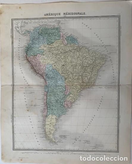 Art: Am&eacute;rica Meridional - Mapa grabado original coloreado - Tardieu, 1863
