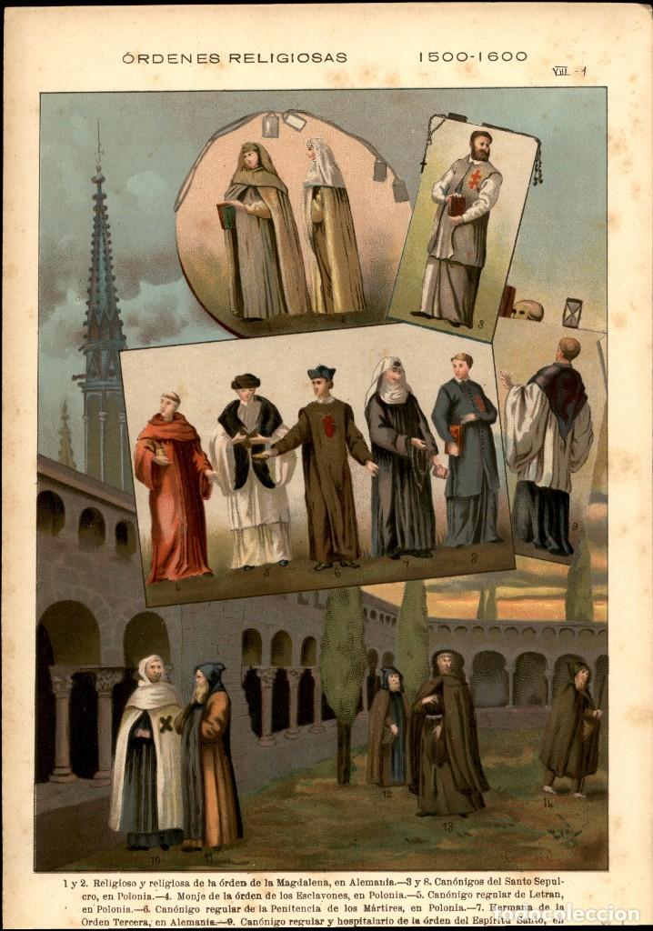 Arte: Cromolitografia original de epoca - 1896 - FRIEDRICH HOTTENROTH - A. GU&Eacute;RINET - Ordenes religiosas