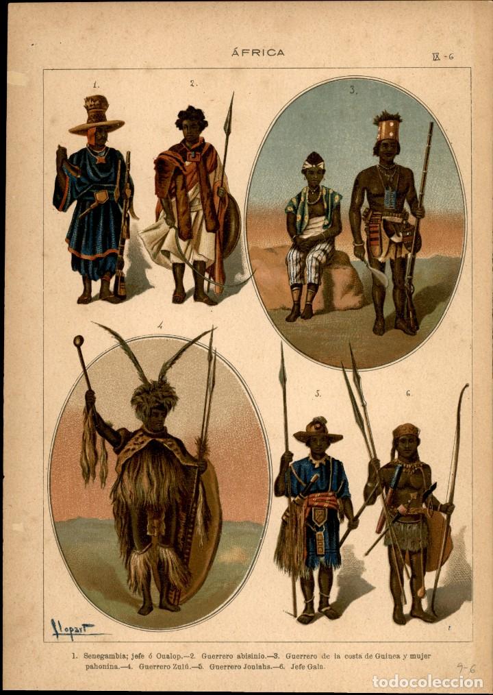 Arte: Cromolitografia Original - 1896 - FRIEDRICH HOTTENROTH - Historia del Vestido - Africa