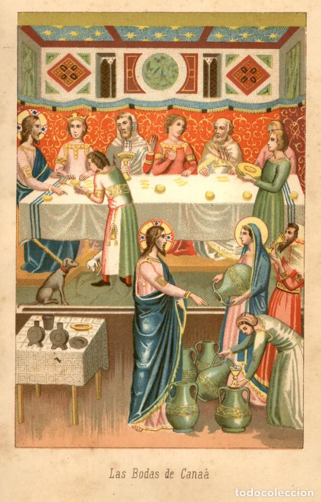 Art: Cromolitografia Original - 1889 - Jesucristo por M.Louis Veuillot - Las bodas de Cana&aacute;