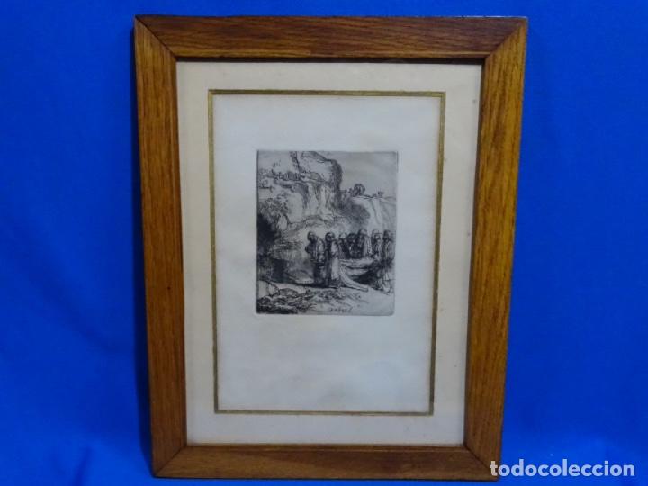 Arte: GRABADO A LA PUNTA SECA DE REMBRANDT. EL ENTIERRO. - Foto 2