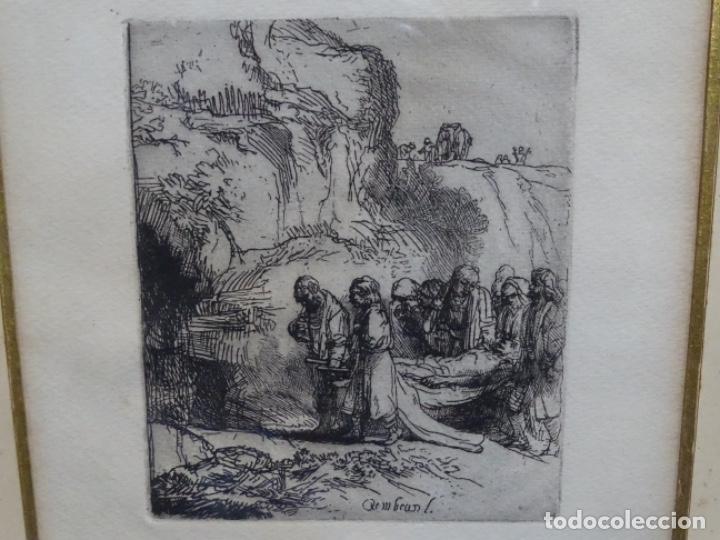 Arte: GRABADO A LA PUNTA SECA DE REMBRANDT. EL ENTIERRO. - Foto 3