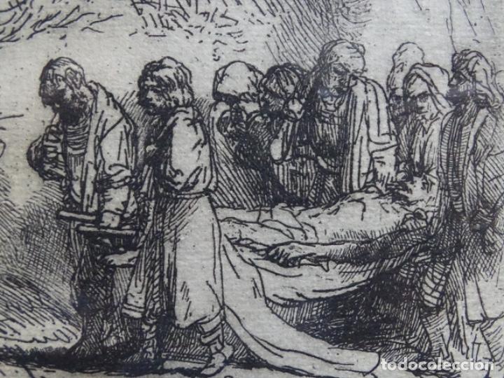 Arte: GRABADO A LA PUNTA SECA DE REMBRANDT. EL ENTIERRO. - Foto 4