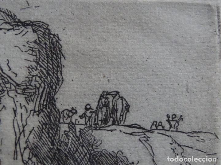 Arte: GRABADO A LA PUNTA SECA DE REMBRANDT. EL ENTIERRO. - Foto 5