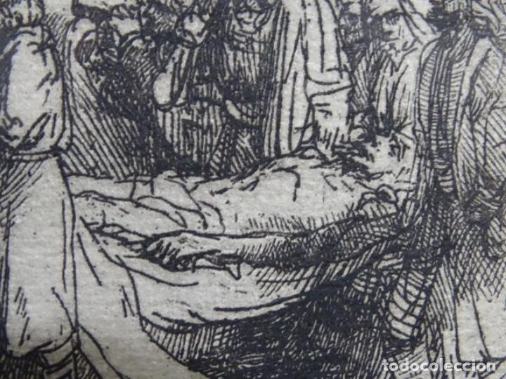 Arte: GRABADO A LA PUNTA SECA DE REMBRANDT. EL ENTIERRO. - Foto 8