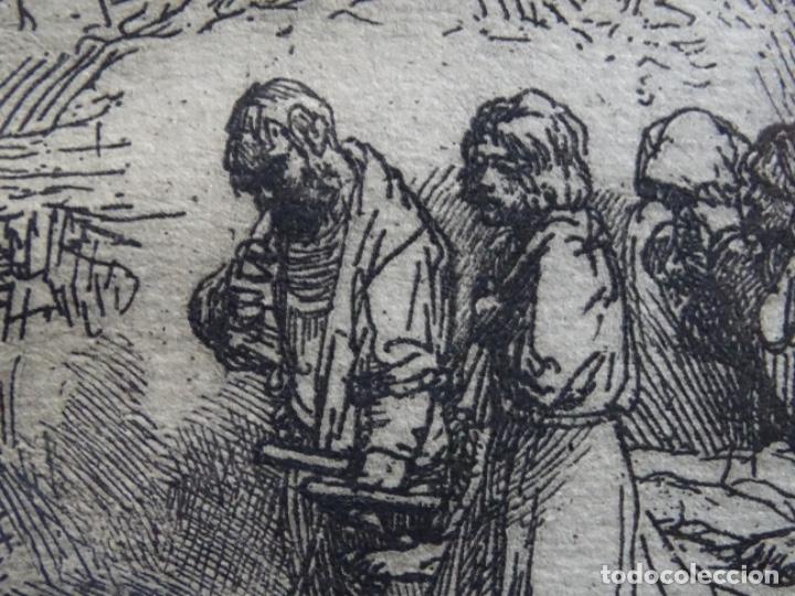 Arte: GRABADO A LA PUNTA SECA DE REMBRANDT. EL ENTIERRO. - Foto 9