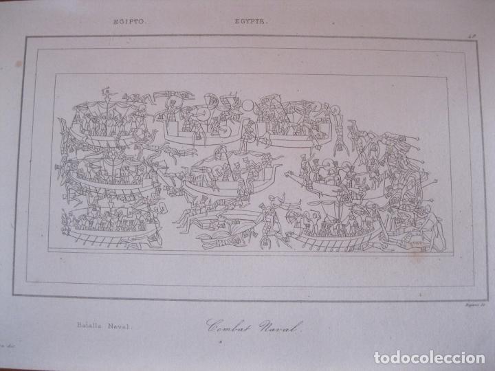 Arte: Batalla naval en el antiguo Egipto, circa 1850. An&oacute;nimo - Foto 1