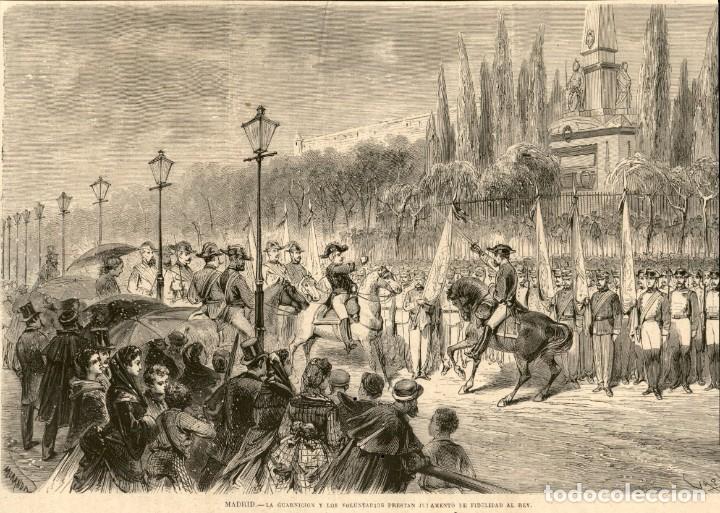 Art: 1871 - Madrid, Guarnicion y voluntarios prestan fidelidad al Rey - La Ilustraci&oacute;n Espa&ntilde;ola