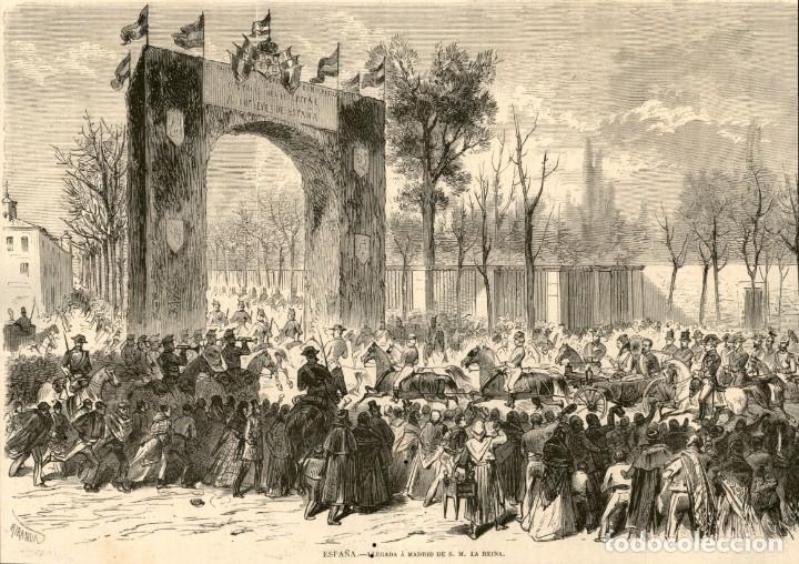 Art: 1871 - Espa&ntilde;a - Llegada a Madrid de S.M. La Reina - La Ilustraci&oacute;n Espa&ntilde;ola