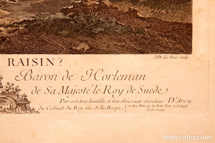 Arte: Fran&ccedil;ois Boucher - Aguafuerte iluminado a mano - c. 1730 - Foto 8