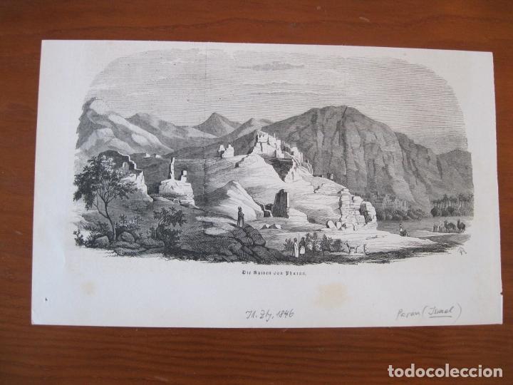 Kunst: Vista de las ruinas del pueblo de Paran (Israel, Asia), 1846. An&oacute;nimo