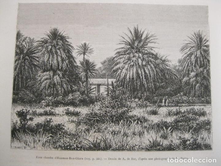 Arte: Vista de Aguas c&aacute;lidas en Hamman Bou Ghara (Argelia, &Aacute;frica), 1875. A.de Bar