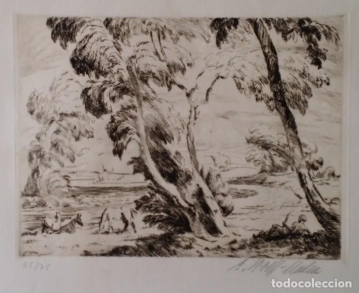 Art: Ernst Wolff: Aguafuerte de 1918 firmado y justificado a l&aacute;piz.
