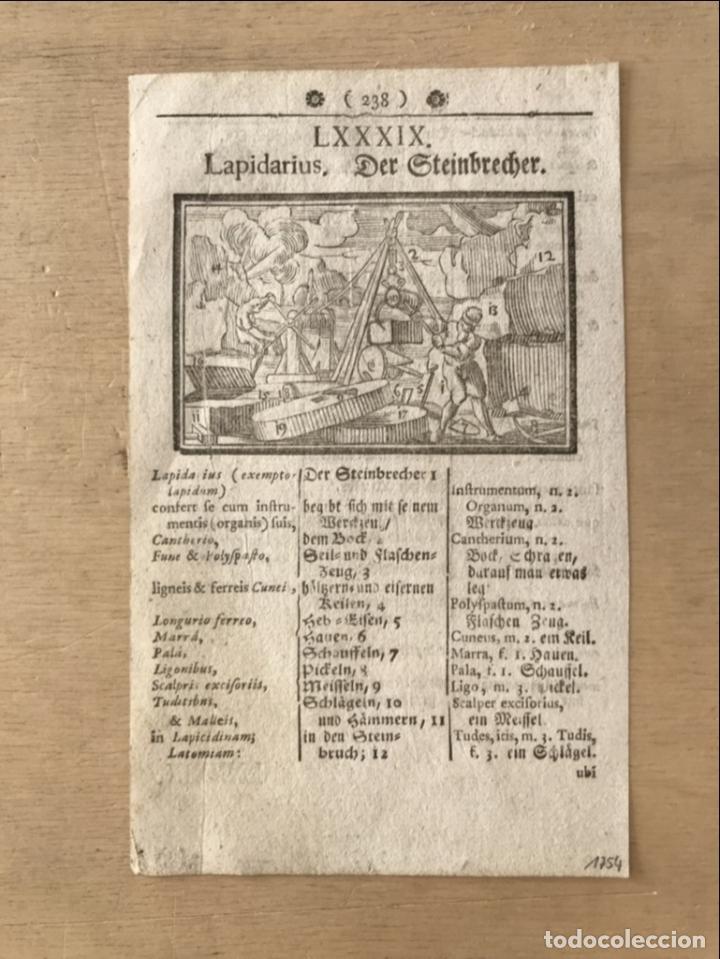 Arte: Canteros trabajando la piedra, 1754. An&oacute;nimo - Foto 2