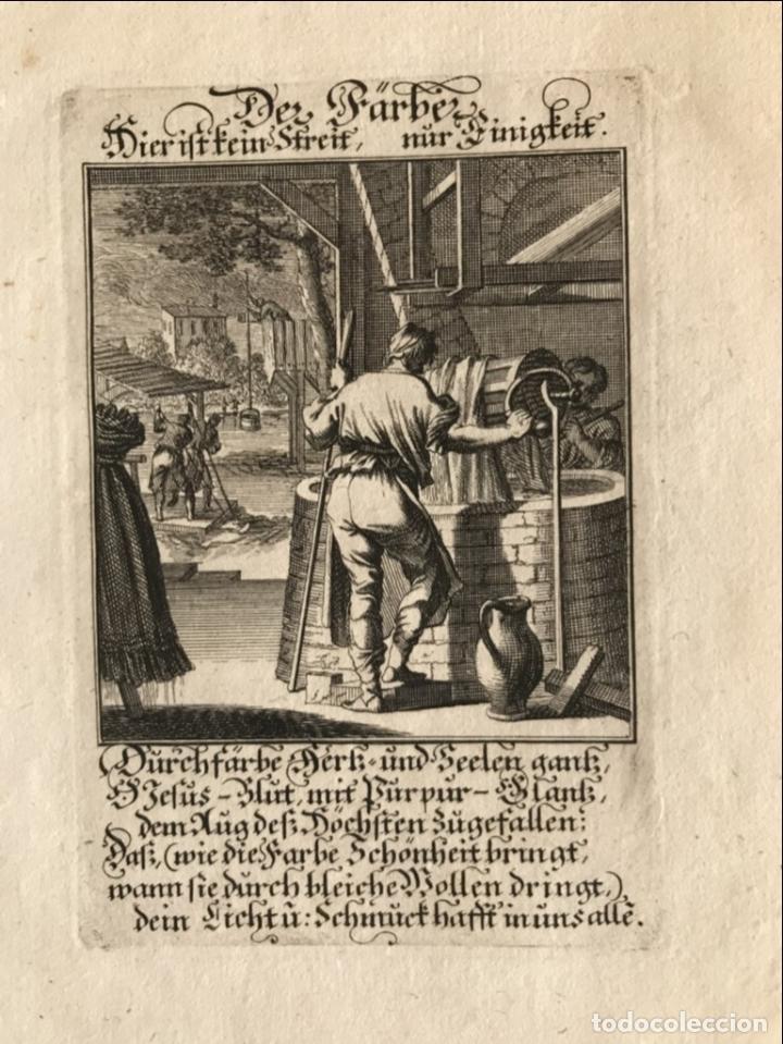 Arte: El oficio de tintorero, 1698. Luyken/Weigel - Foto 1