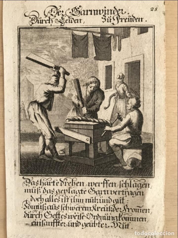 Arte: Hombres preparando telas, 1699. Luyken/Weigel - Foto 3