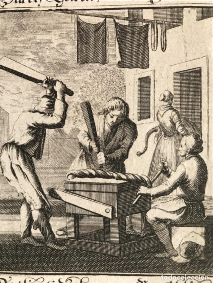 Arte: Hombres preparando telas, 1699. Luyken/Weigel - Foto 1