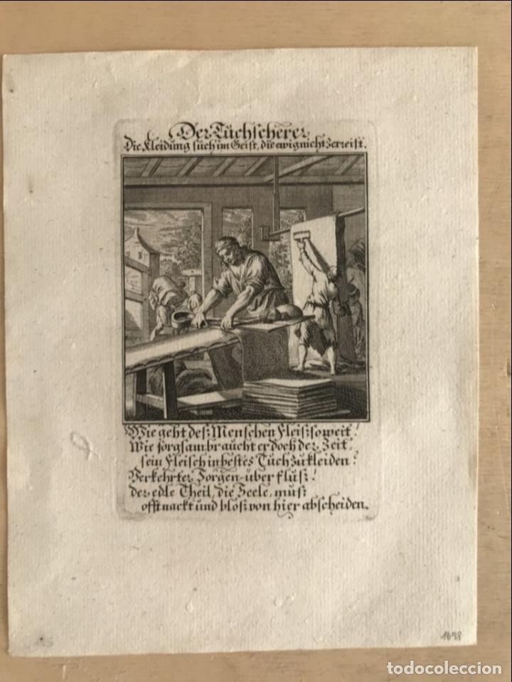 Arte: Trabajando con telas, 1698. Luyken/Weigel - Foto 2