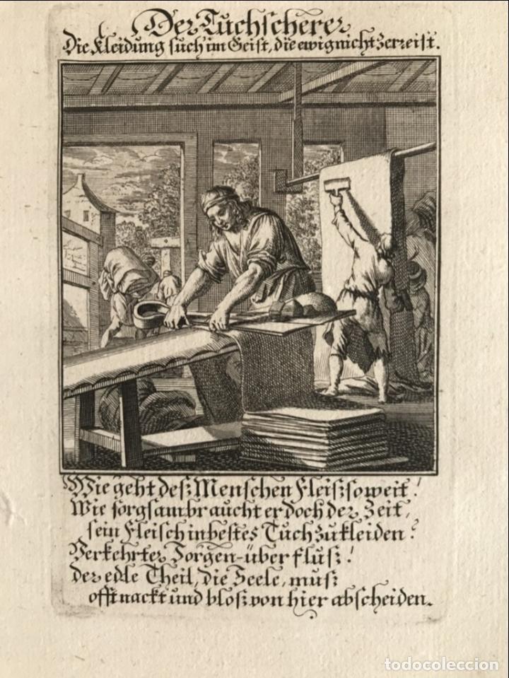 Arte: Trabajando con telas, 1698. Luyken/Weigel - Foto 1
