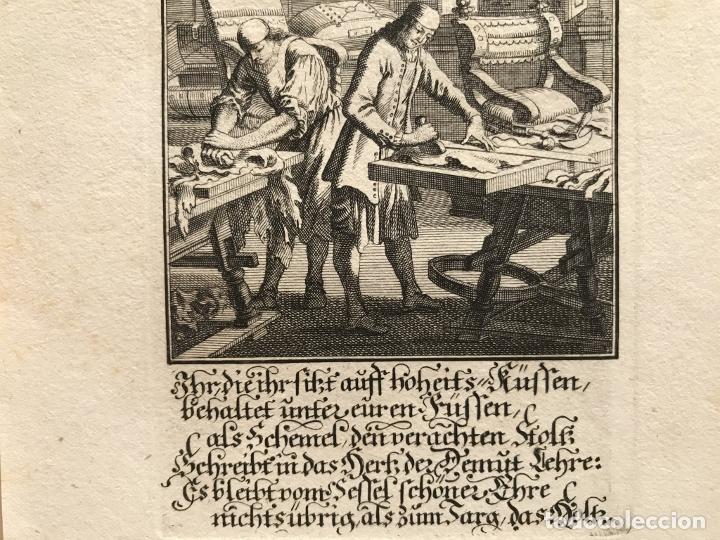 Arte: Trabajando el cuero, 1698. Luyken/Weigel - Foto 5