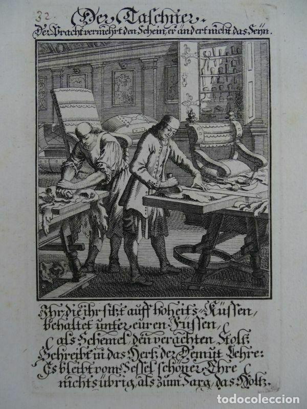 Arte: Trabajando el cuero, 1698. Luyken/Weigel - Foto 7