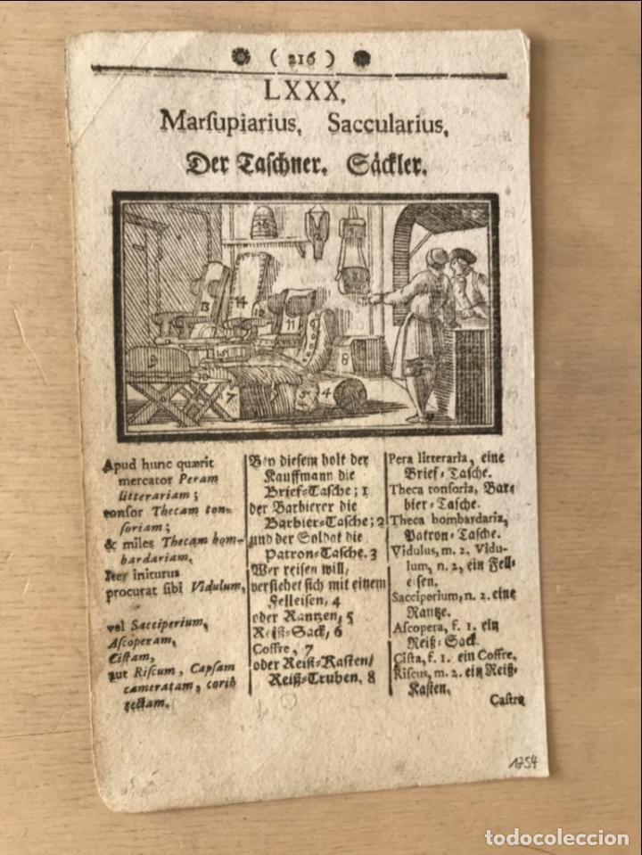 Arte: Vendedor de objetos de cuero y madera, 1754. An&oacute;nimo - Foto 2