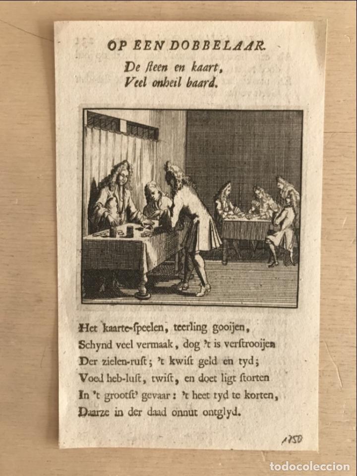 Arte: Juegos de azar (I), 1750. An&oacute;nimo - Foto 2