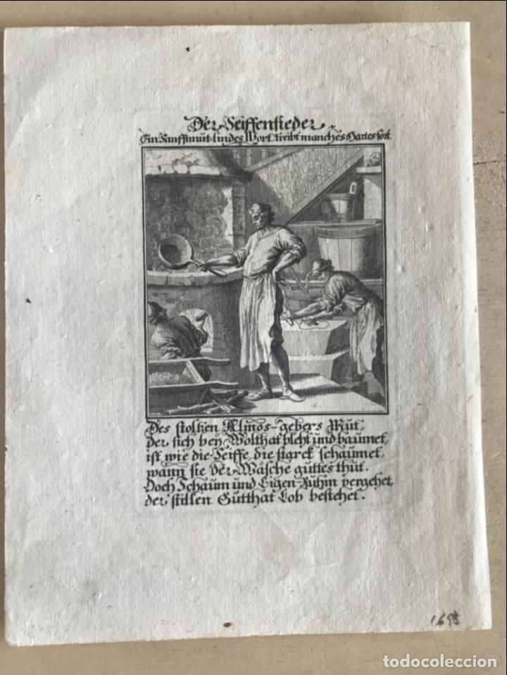 Arte: Fabricantes de jab&oacute;n, 1698. Luyken/Weigel - Foto 2
